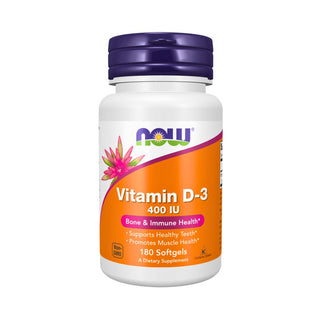 NOW Foods, Vitamin D-3, 400 IU, 180 Softgels
