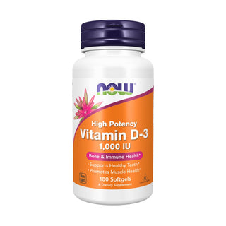 NOW Foods, Vitamin D-3, High Potency, 1,000 IU, 180 Softgels