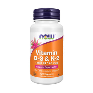NOW Foods, Vitamin D-3 & K-2, 120 Capsules