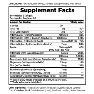 Nature's Bounty Immune 24 Hour+, 120 Softgels