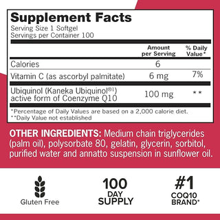 Qunol Mega CoQ10 Ubiquinol 100 mg., 100 Softgels