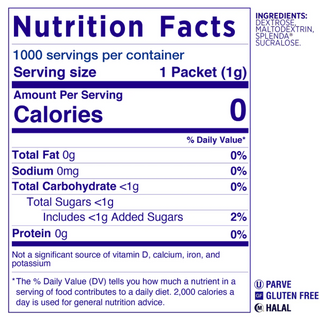 Splenda Zero Calorie Sweetener Packets, 1,000-count