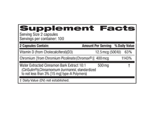 Trunature Cinnamon Concentrate Cinsulin 500mg, 200 Vegetarian Capsule