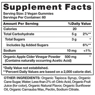 Nature's Truth USDA Organic Apple Cider Vinegar 500 mg., 120 Gummies