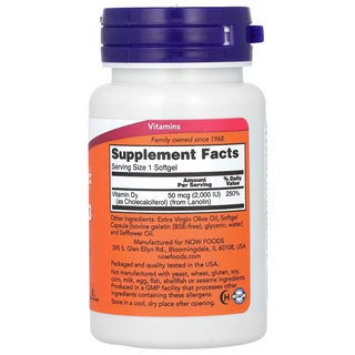 NOW Foods, Vitamin D-3, High Potency, 2,000 IU, 240 Softgels