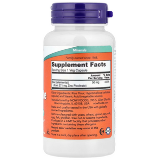 NOW Foods, Zinc Picolinate, 50 mg, 120 Veg Capsules