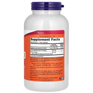 NOW Foods, Vitamin C-1000 With 100mg of Bioflavonoids, 250 Vegetable Capsule