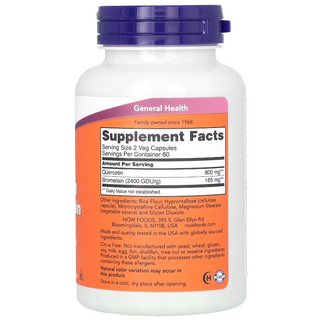 NOW Foods, Quercetin with Bromelain, 120 Veg Capsules