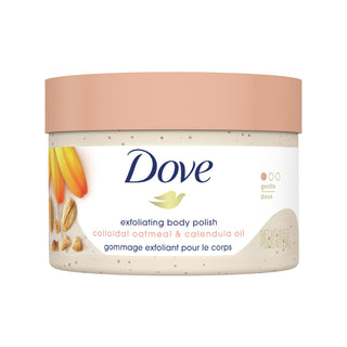 Dove Exfoliating Body Polish Scrub for Delicate & Sensitive Skin with Oatmeal & Calendula Oil