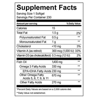 Kirkland Signature Wild Alaskan Fish Oil 1400 mg., 230 Softgels