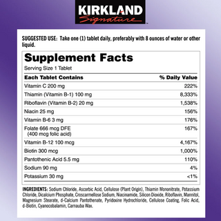 Kirkland Signature Super B-Complex with Electrolytes, 500 Tablets