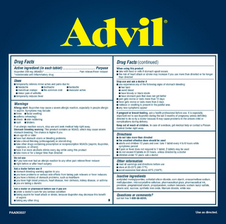 Advil Ibuprofen 200 mg., Pain Reliever/Fever Reducer, 360 Tablets