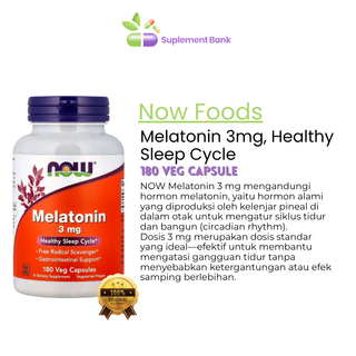 NOW Foods, Melatonin, 3 mg, 180 Veg Capsules