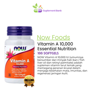 NOW Foods, Vitamin A, 3,000 mcg (10,000 IU), 100 Softgels