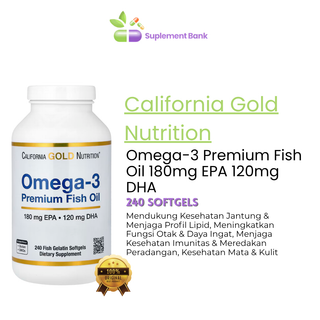California Gold Nutrition, Omega-3, Premium Fish Oil, 240 Fish Gelatin Softgels