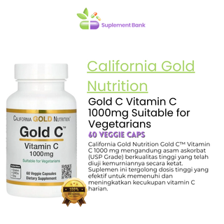 California Gold Nutrition, Gold C™, USP Grade Vitamin C, 1,000 mg, 60 Veggie Capsules