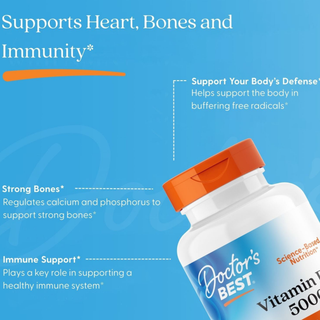 Doctor's Best, Vitamin D3, 125 mcg (5,000 IU), 180 Softgels