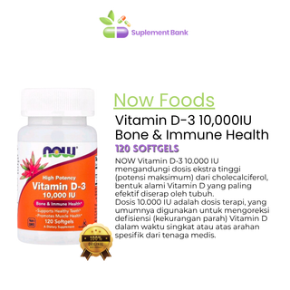 NOW Foods, Vitamin D-3, High Potency , 10,000 IU, 120 Softgels