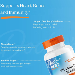 Doctor's Best, Vitamin D3, 50 mcg (2,000 IU), 180 Softgels