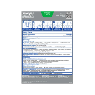 Salonpas, LIDOCAINE 4% Pain Relieving Gel-Patch, 30 Patches