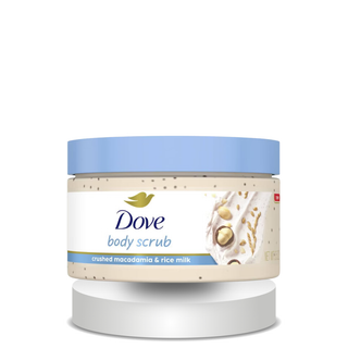 Dove Scrub Macadamia & Rice Milk Reveals Visibly Smoother Skin Body Scrub That Nourishes Skin