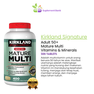 Kirkland Signature Adult 50+ Mature Multi Vitamins & Minerals, 400 Tablets