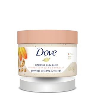 Dove Exfoliating Body Polish Scrub for Delicate & Sensitive Skin with Oatmeal & Calendula Oil