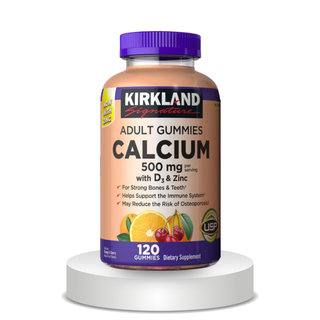 Kirkland Signature Calcium 500 mg with D3 & Zinc, 240 Adult Gummies