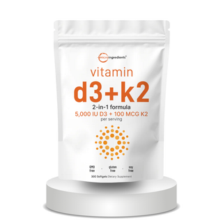 Micro Ingredients, Vitamin D3 + K2, 300 Softgels