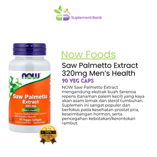 NOW Foods, Saw Palmetto Extract, Men's Health, 320 mg, 90 Veggie Softgels