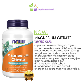 NOW Foods, Magnesium Citrate, 120 Veg Capsules