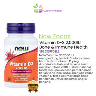 NOW Foods, Vitamin D-3, High Potency, 2,000 IU, 120 Softgels