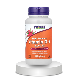 NOW Foods, Vitamin D-3, High Potency, 1,000 IU, 180 Softgels
