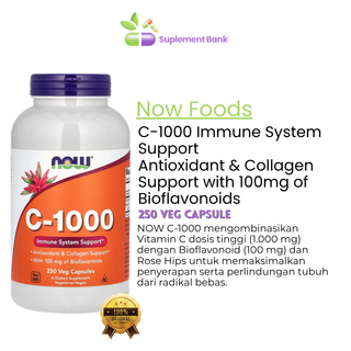 NOW Foods, Vitamin C-1000 With 100mg of Bioflavonoids, 250 Vegetable Capsule