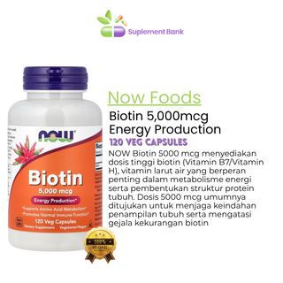 NOW Foods, Biotin, 5,000 mcg, 120 Veg Capsules