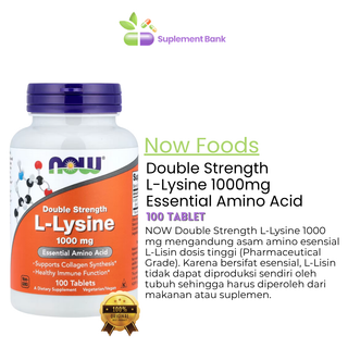 NOW Foods, Double Strength L-Lysine, 1,000 mg, 100 Tablets